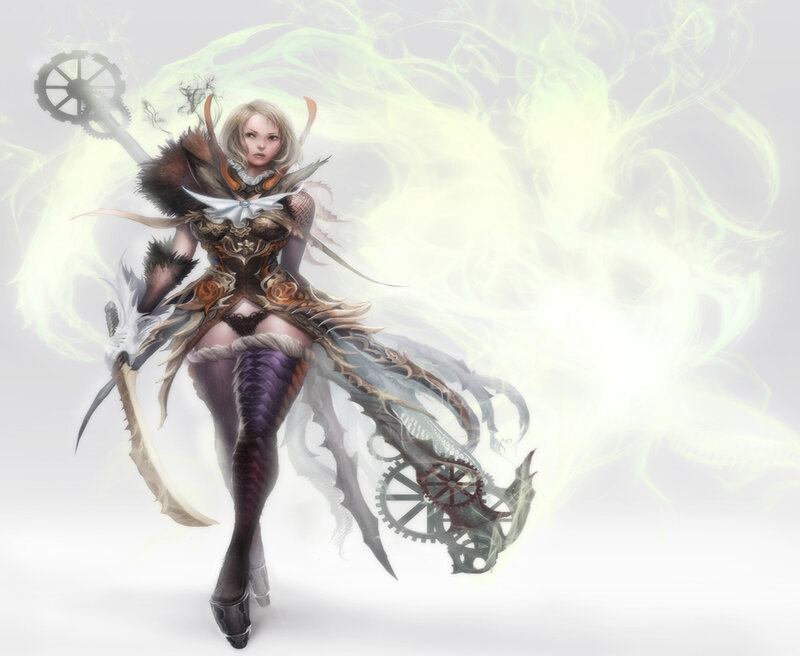 Female Warrior with Mechanical Wings — White