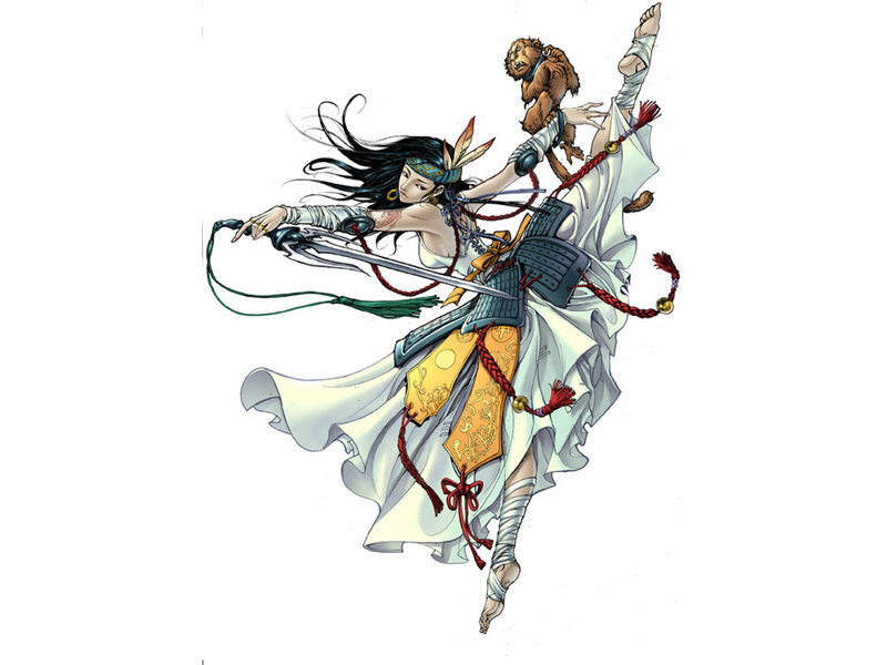 Female Warrior with Monkey