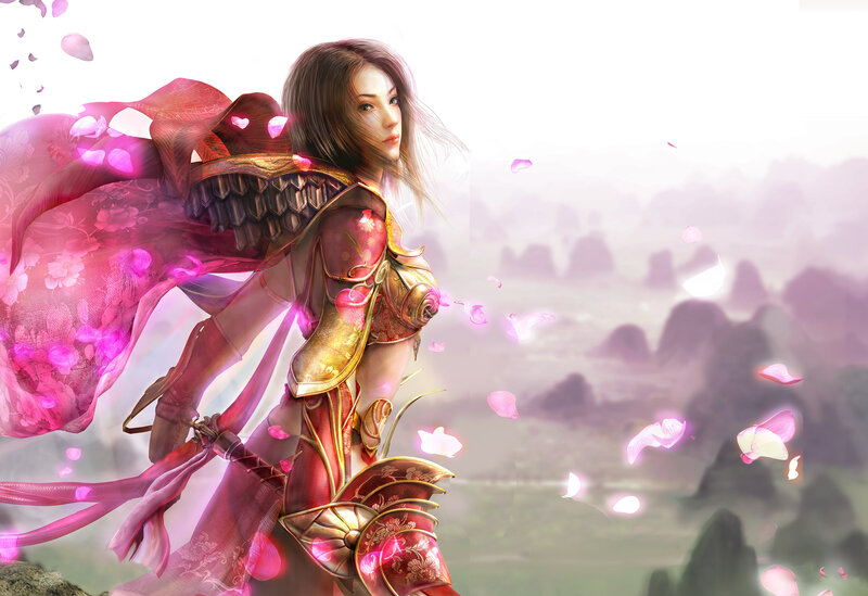 Female Warrior with Pink Cape — Serene