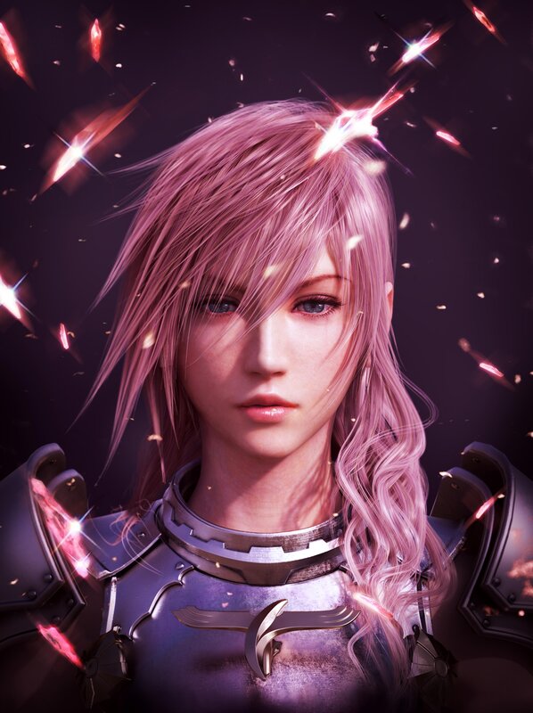 female warrior with pink hair