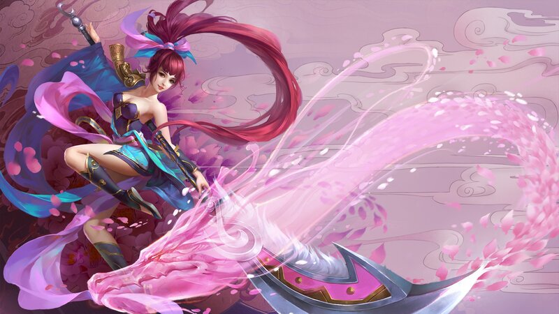 Female Warrior with Pink Hair — Dynamic