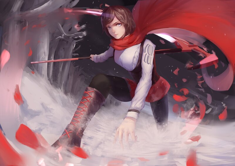 Female Warrior with Red Cape — Dramatic, Digital Art, Sword