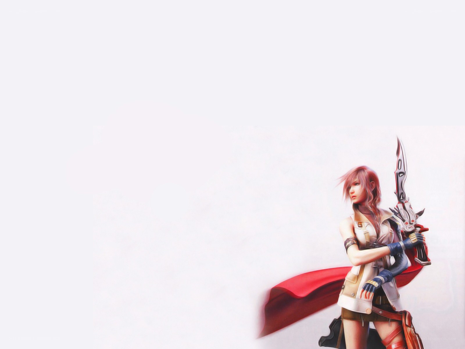 female warrior with red cape