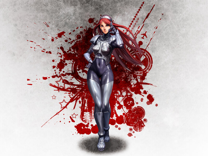 female warrior with red hair