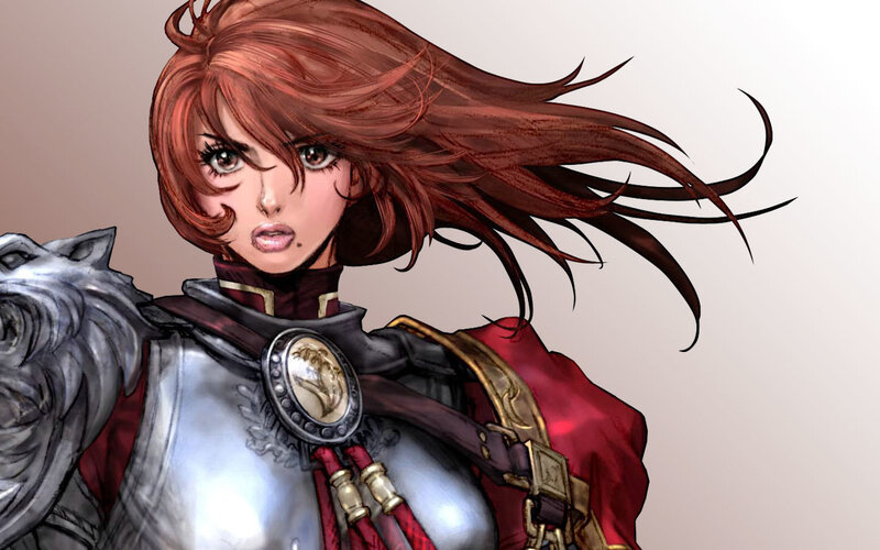 female warrior with red hair