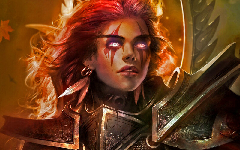Female Warrior with Red Hair — Dramatic, Autumn