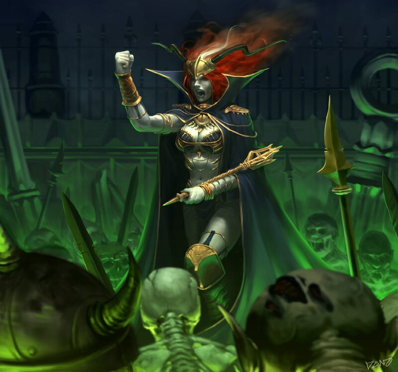 Female Warrior with Red Hair — Green