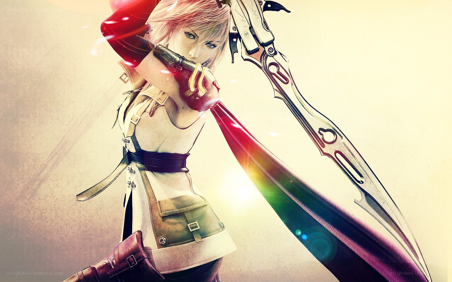female warrior with red sword