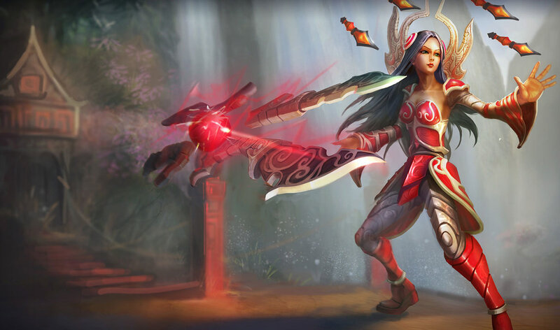 Female Warrior with Red Weapon