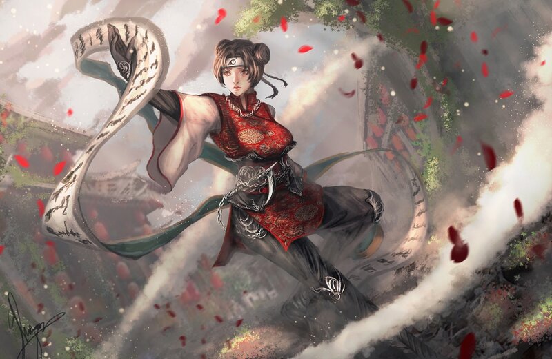Female Warrior with Scroll