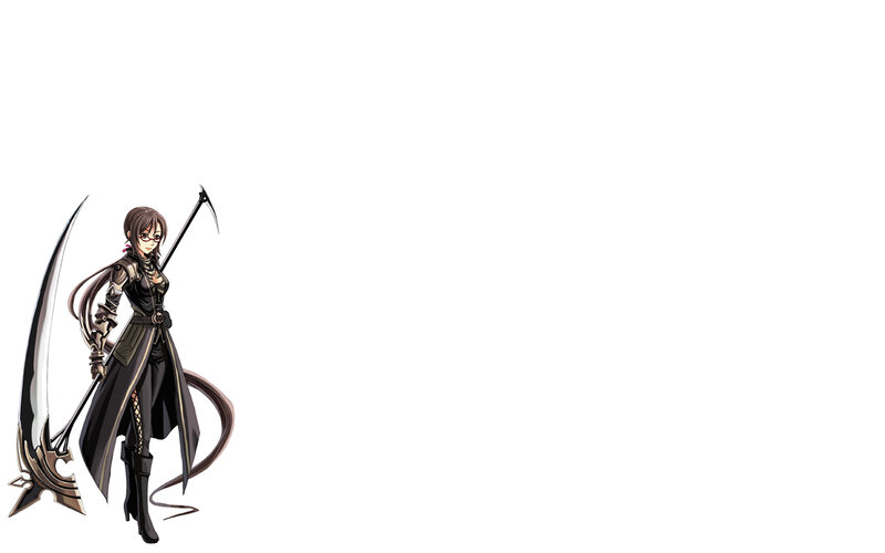 female warrior with scythe