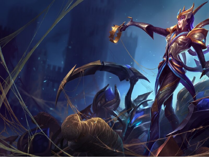 Female Warrior with Scythe — Blue