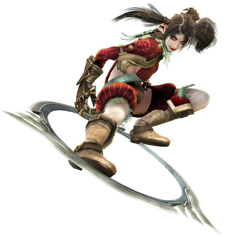 Female Warrior with Scythe — Red