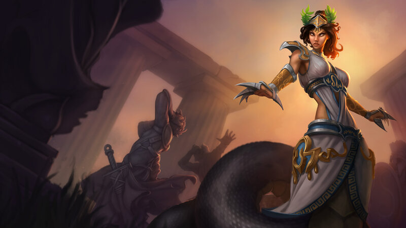 Female Warrior with Snake — Gold, Dramatic