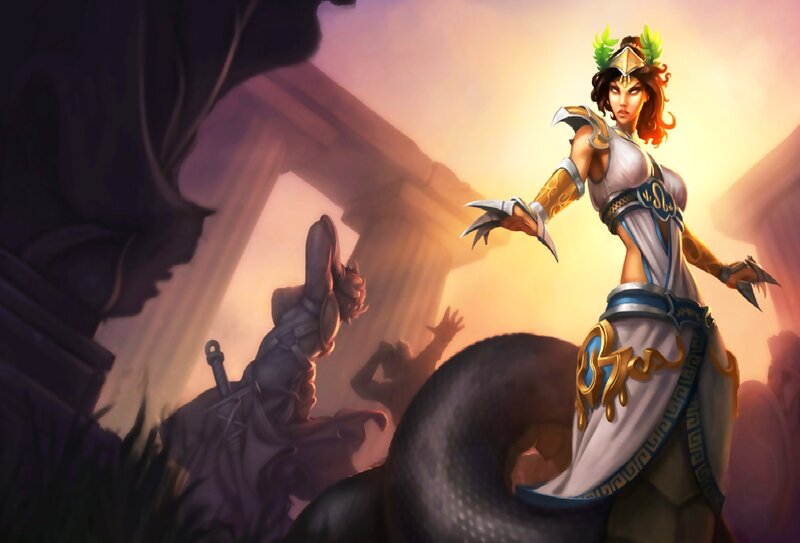 Female Warrior with Snake — Gold