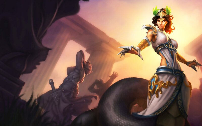 Female Warrior with Snake — White