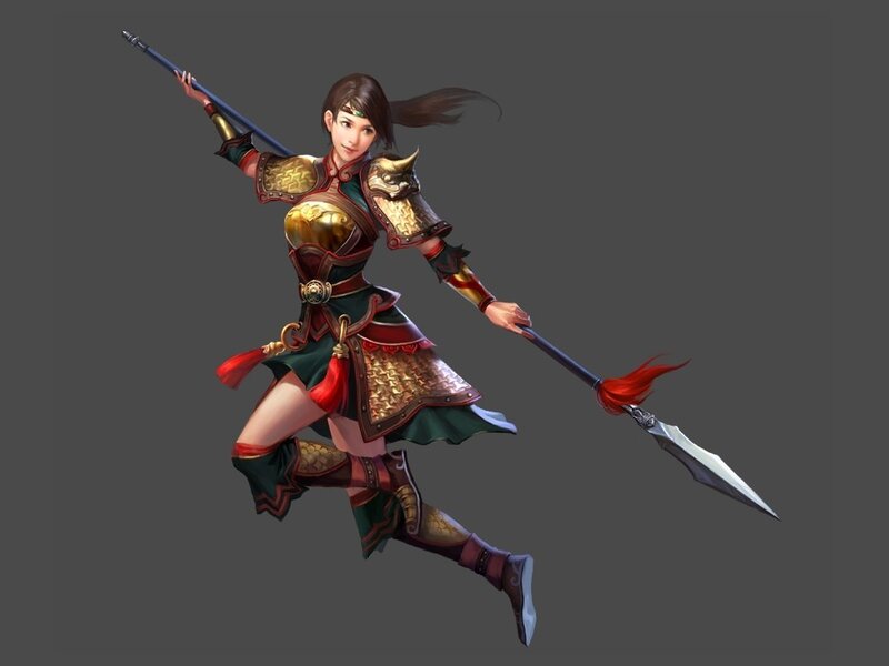 female warrior with spear