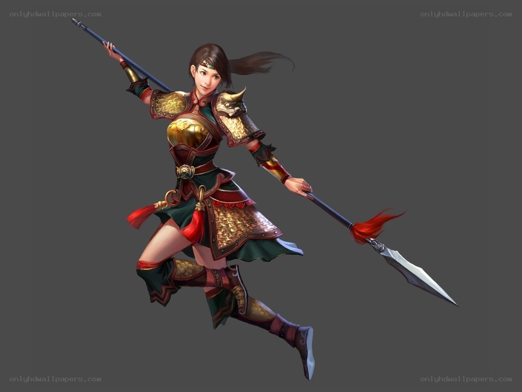 female warrior with spear