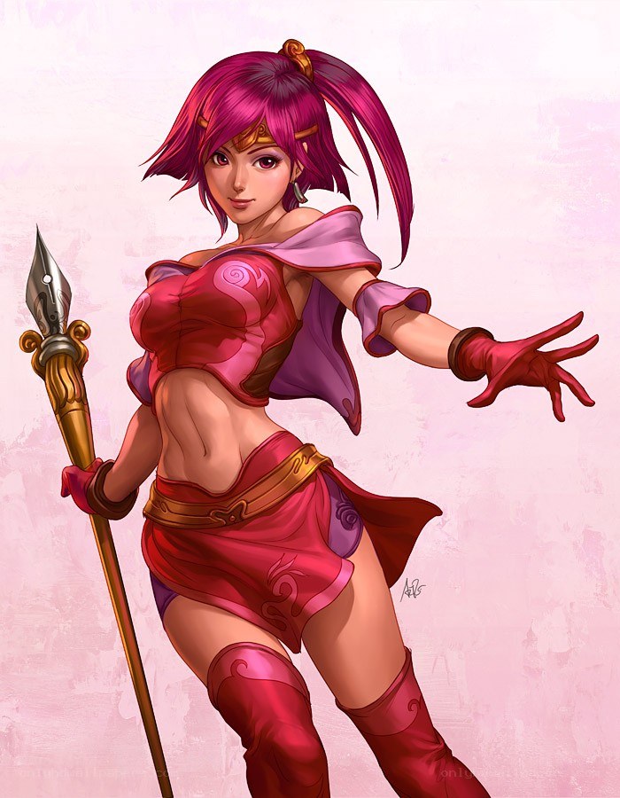 female warrior with spear