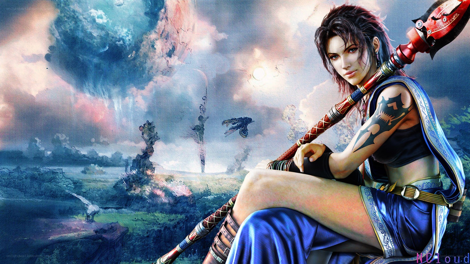 female warrior with spear