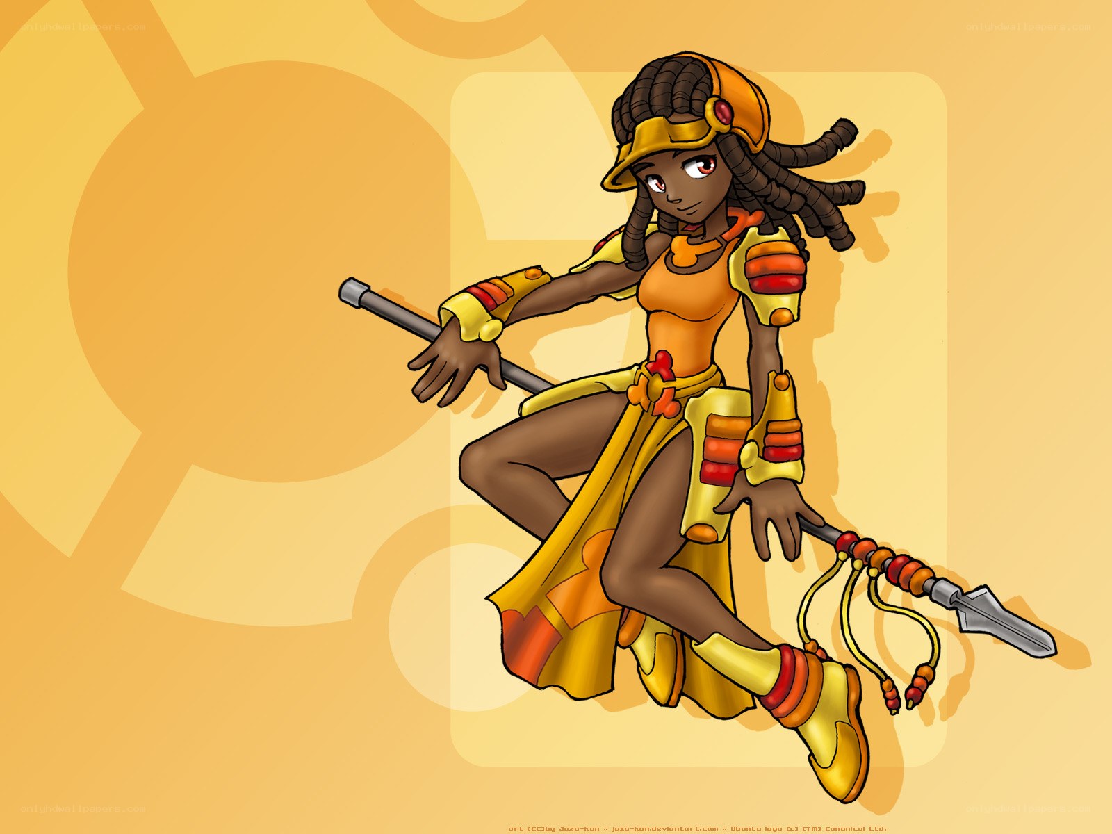 female warrior with spear