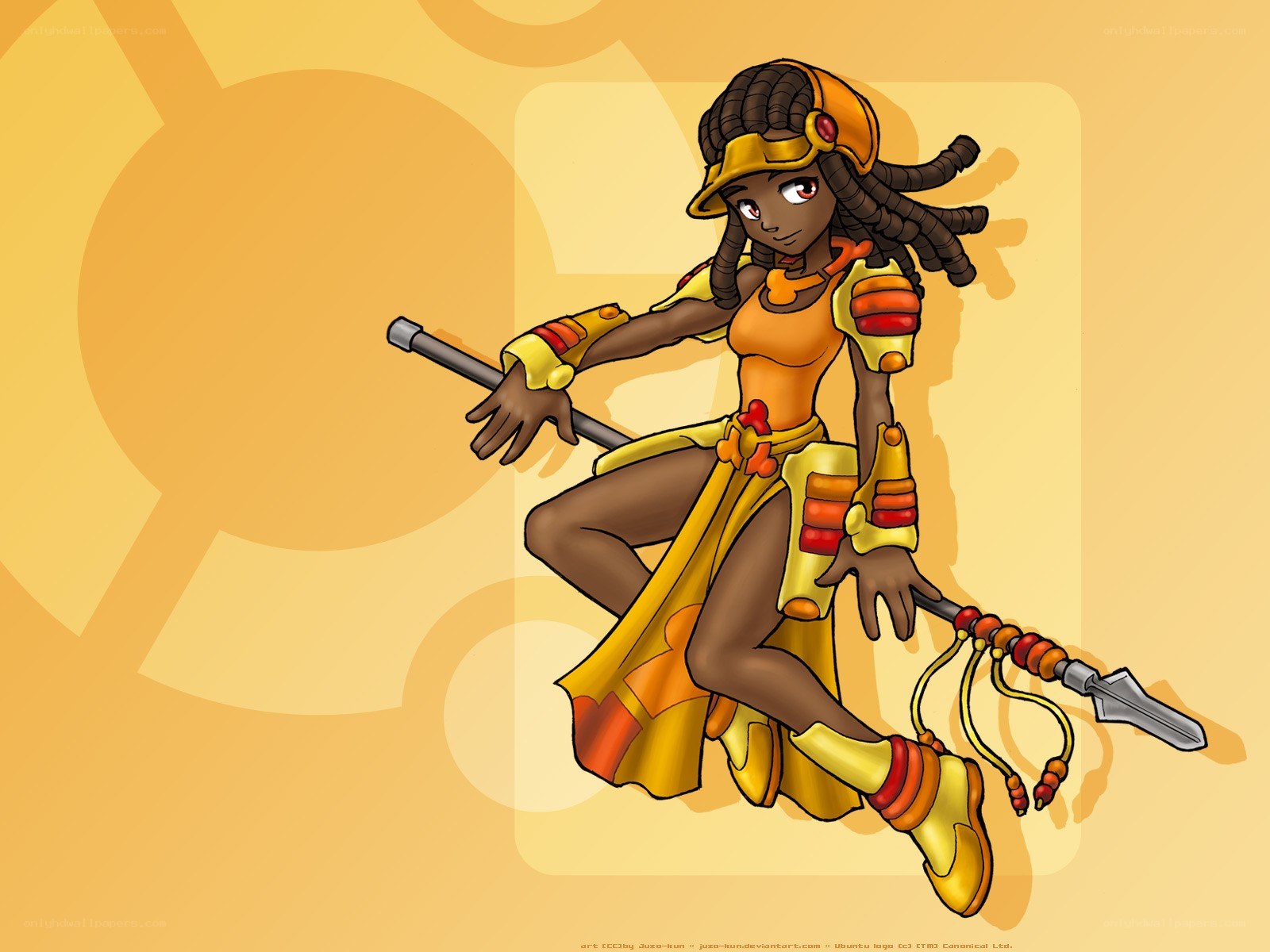 female warrior with spear