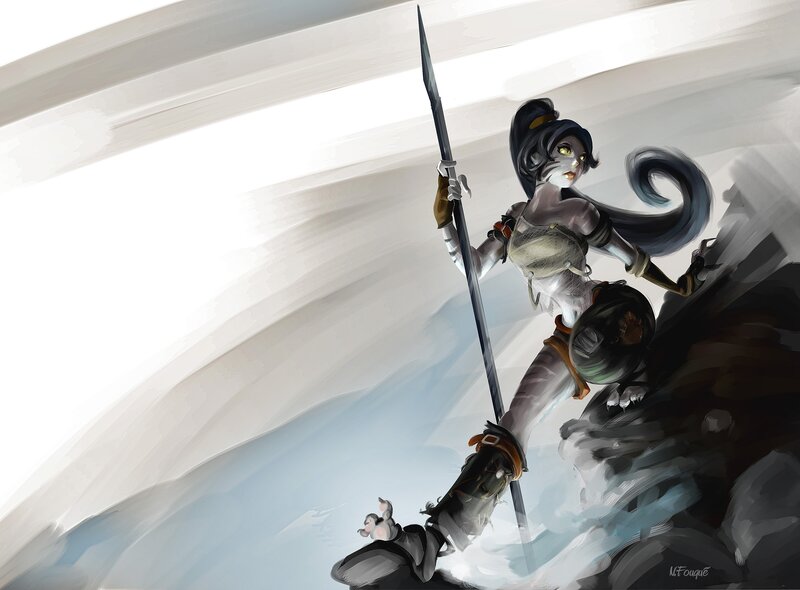 female warrior with spear