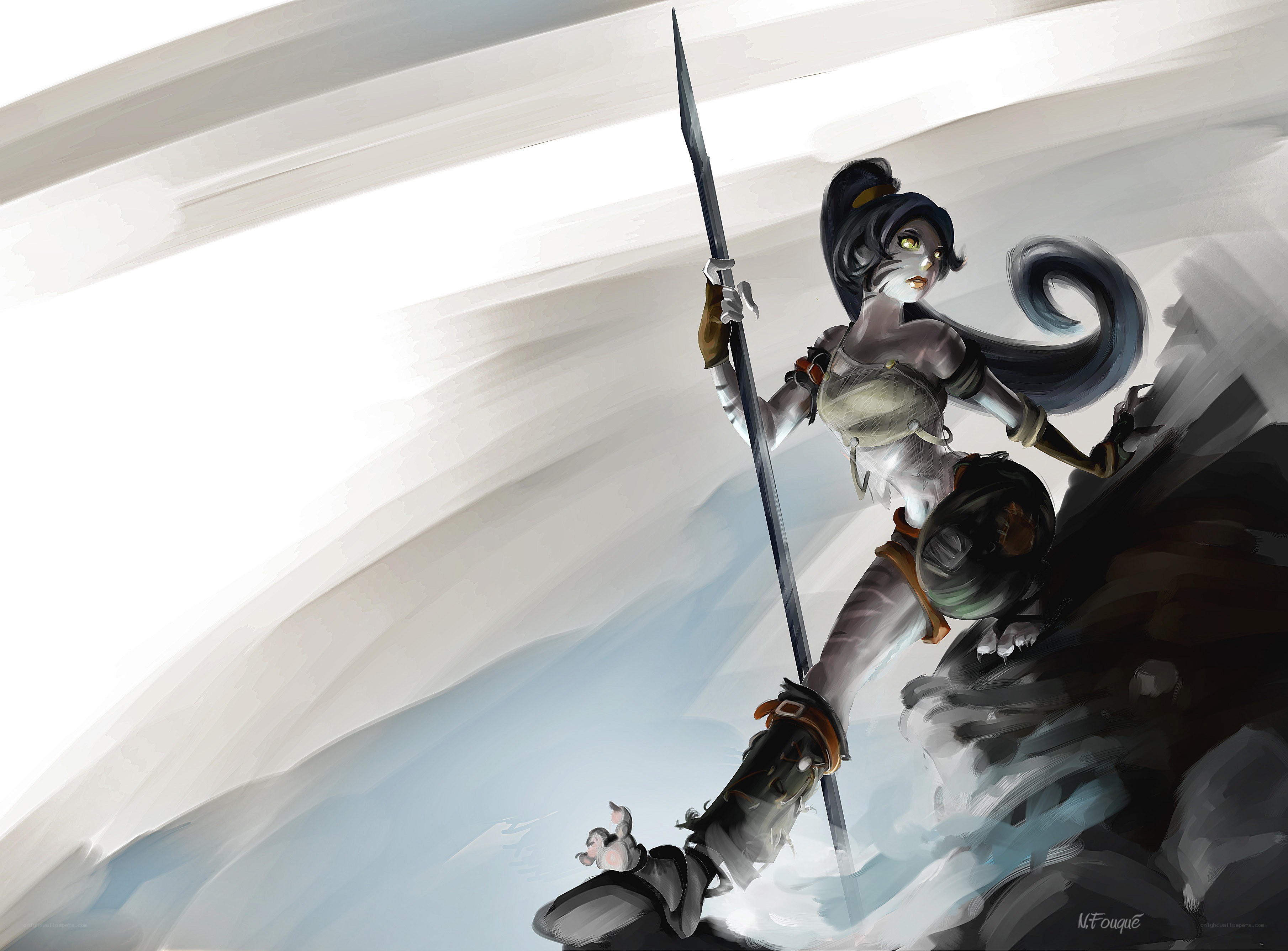 female warrior with spear