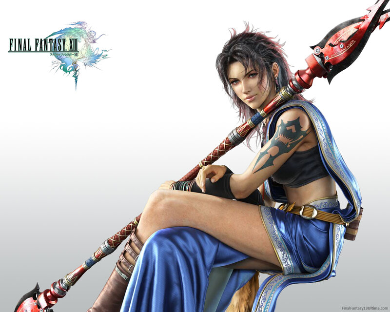 Female Warrior with Spear — Blue, Confident, 3d Render, Tattoo