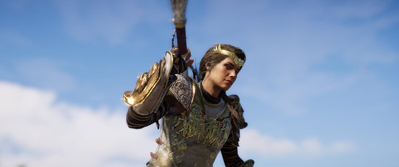 Female Warrior with Spear — Blue, Dramatic, Afternoon, 3d Render