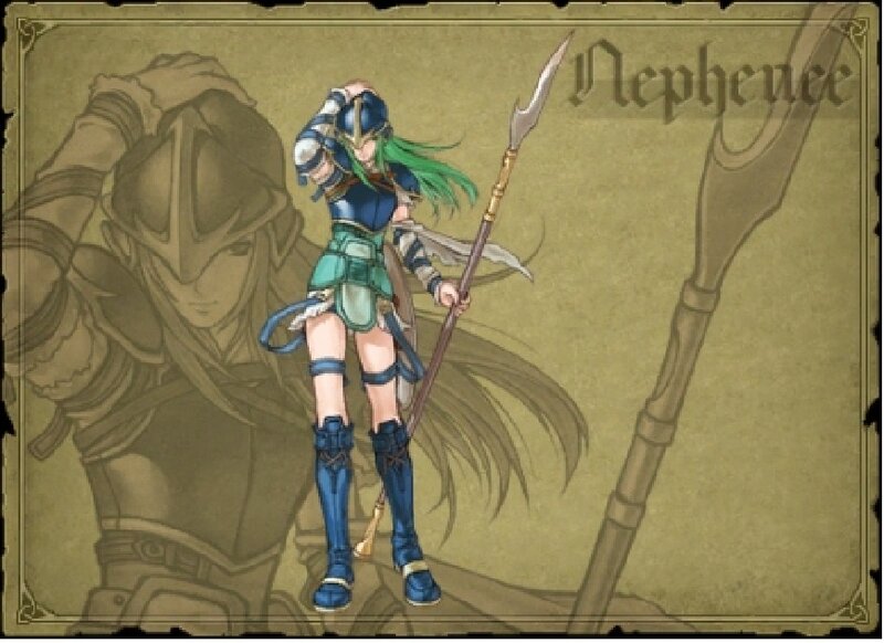 Female Warrior with Spear — Blue, Dramatic, Anime