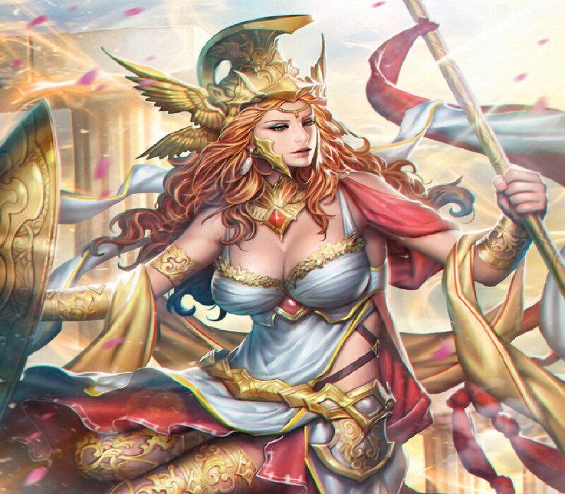 Female Warrior with Spear — Gold, Dramatic, Afternoon