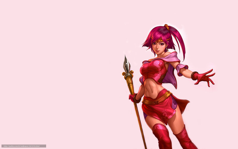 Female Warrior with Spear — Pink, Confident, Digital Art