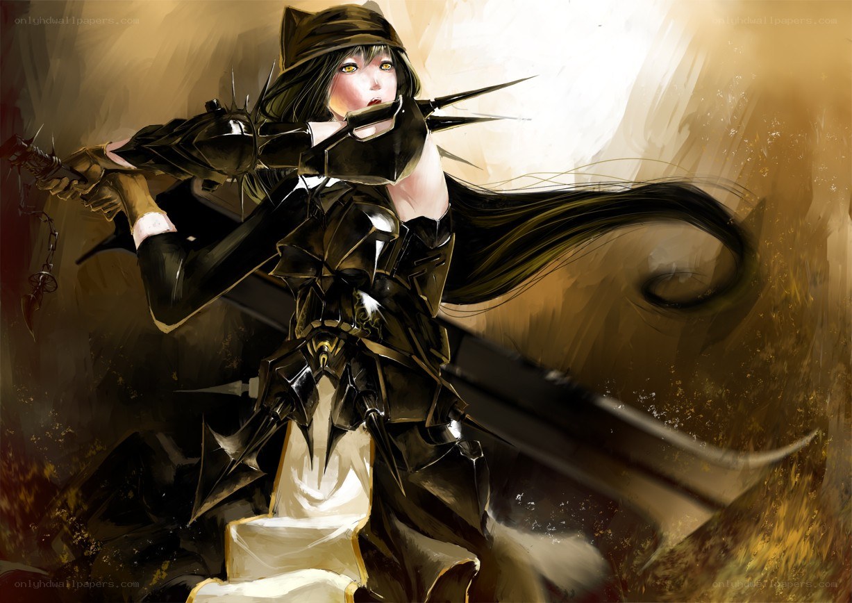 female warrior with spiked armor