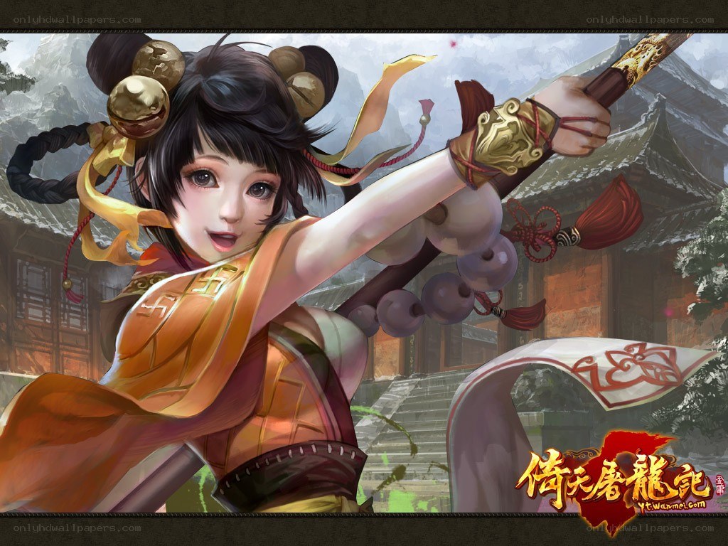 female warrior with staff