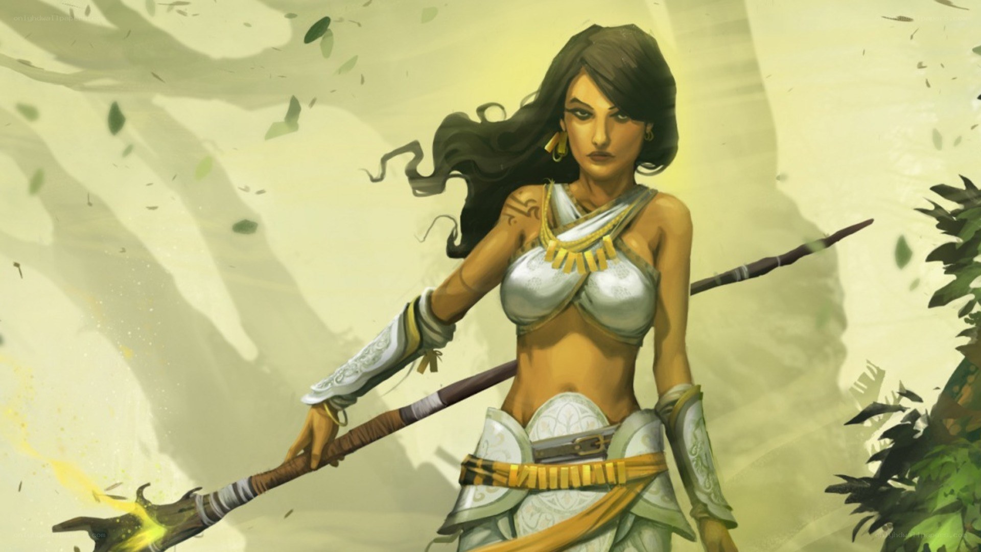 female warrior with staff