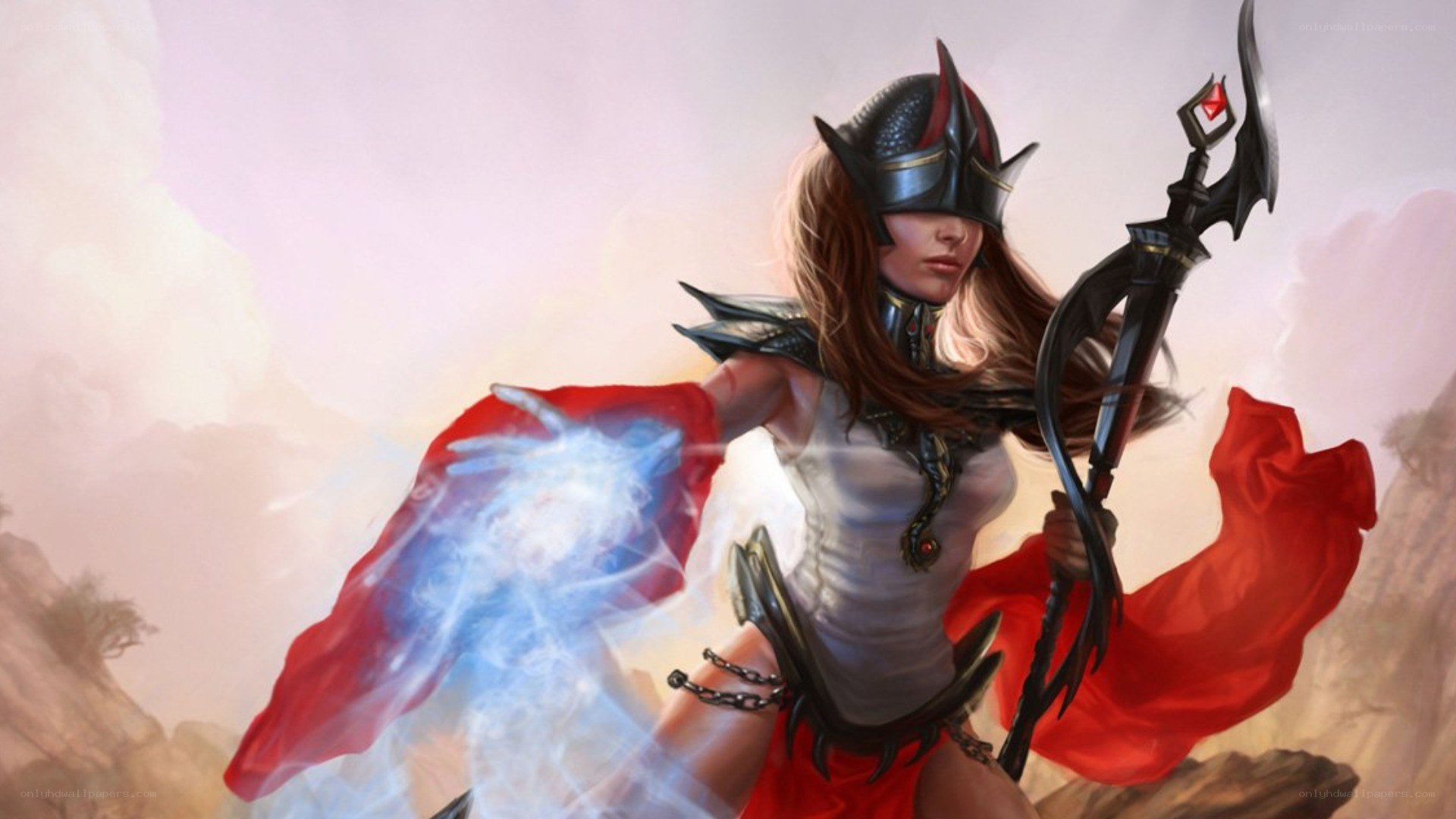 female warrior with staff