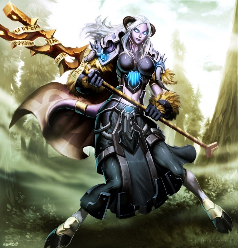female warrior with staff