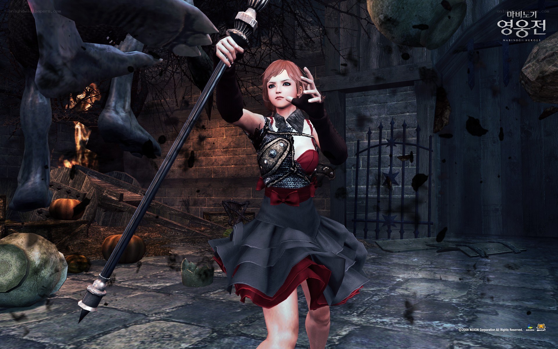 female warrior with staff