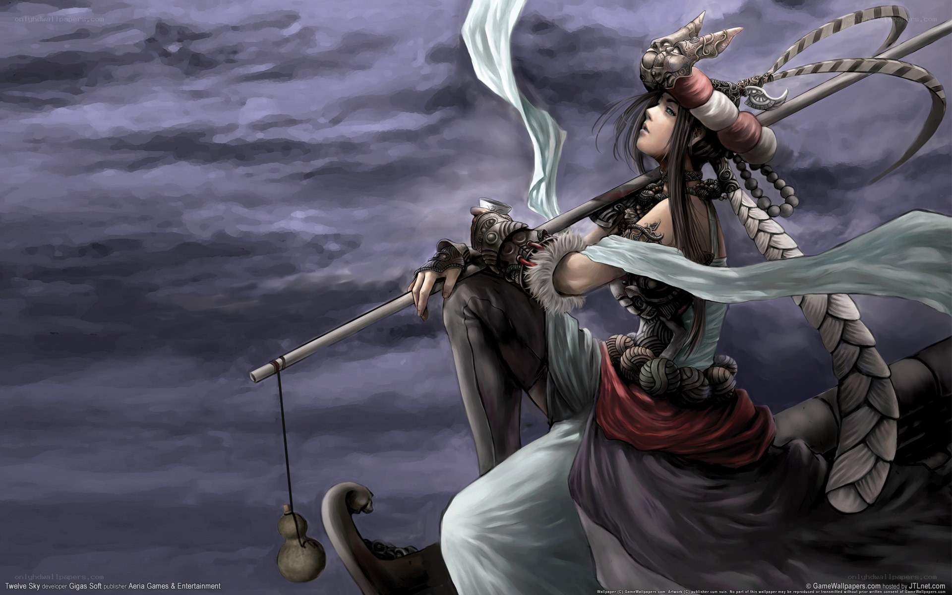 female warrior with staff