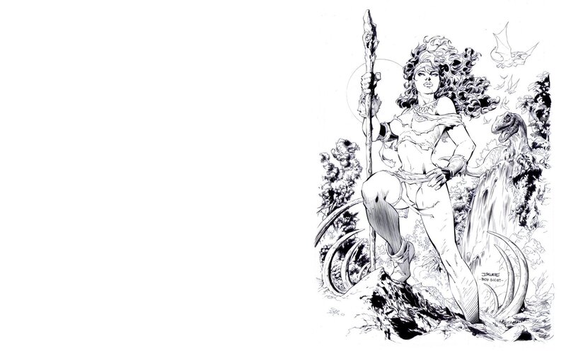 female warrior with staff