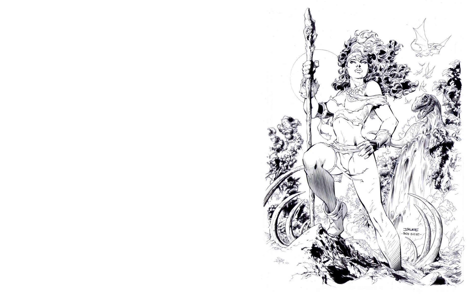 female warrior with staff