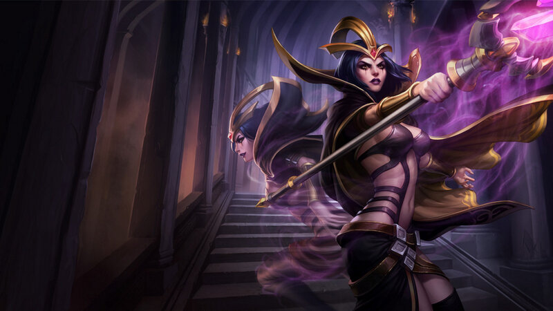 Female Warrior with Staff — Purple, Dramatic, Night, Digital Art, Castle
