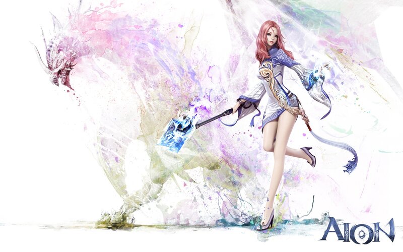 Female Warrior with Staff — White, Dramatic, Digital Art, Dragon