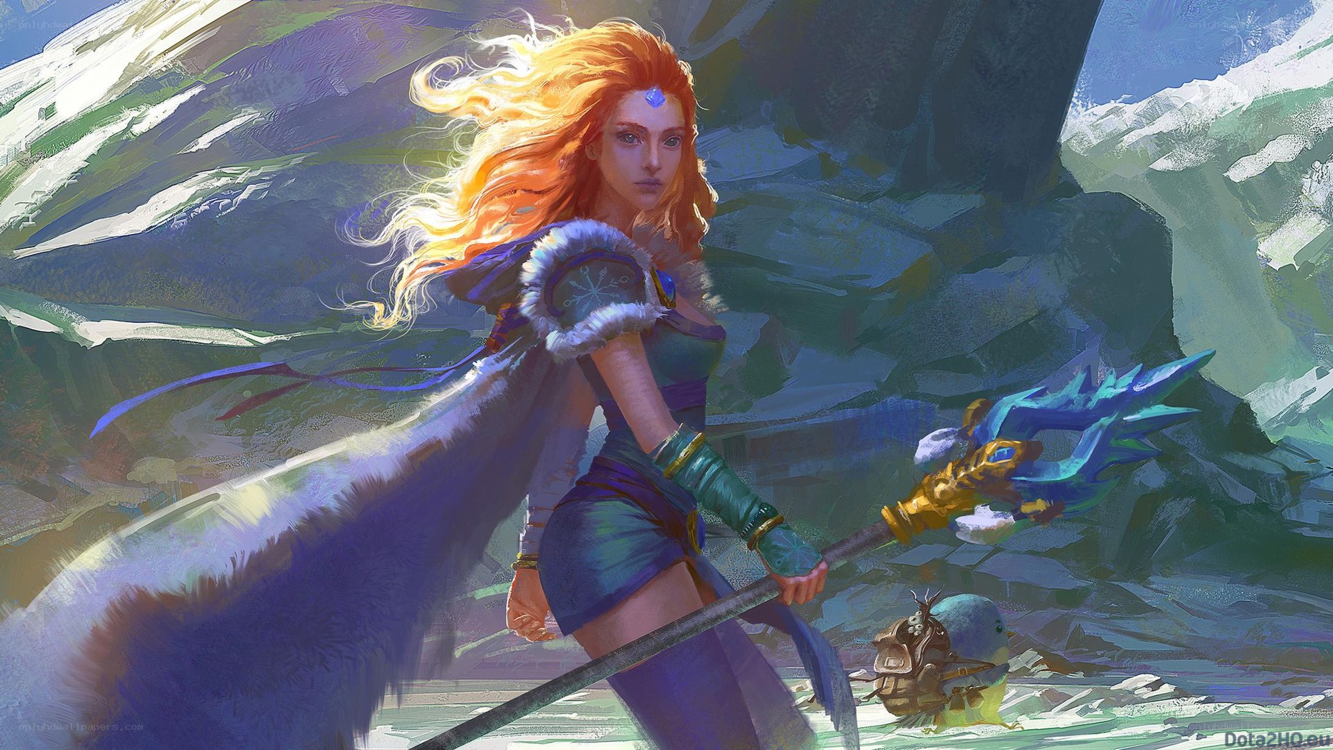 female warrior with staff