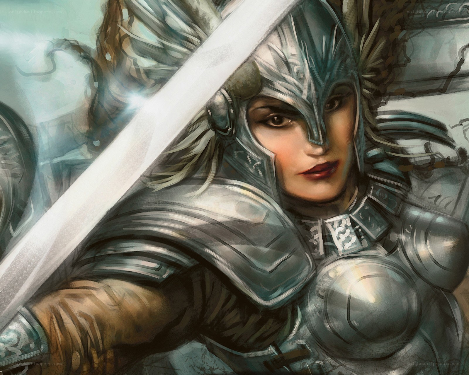 female warrior with sword
