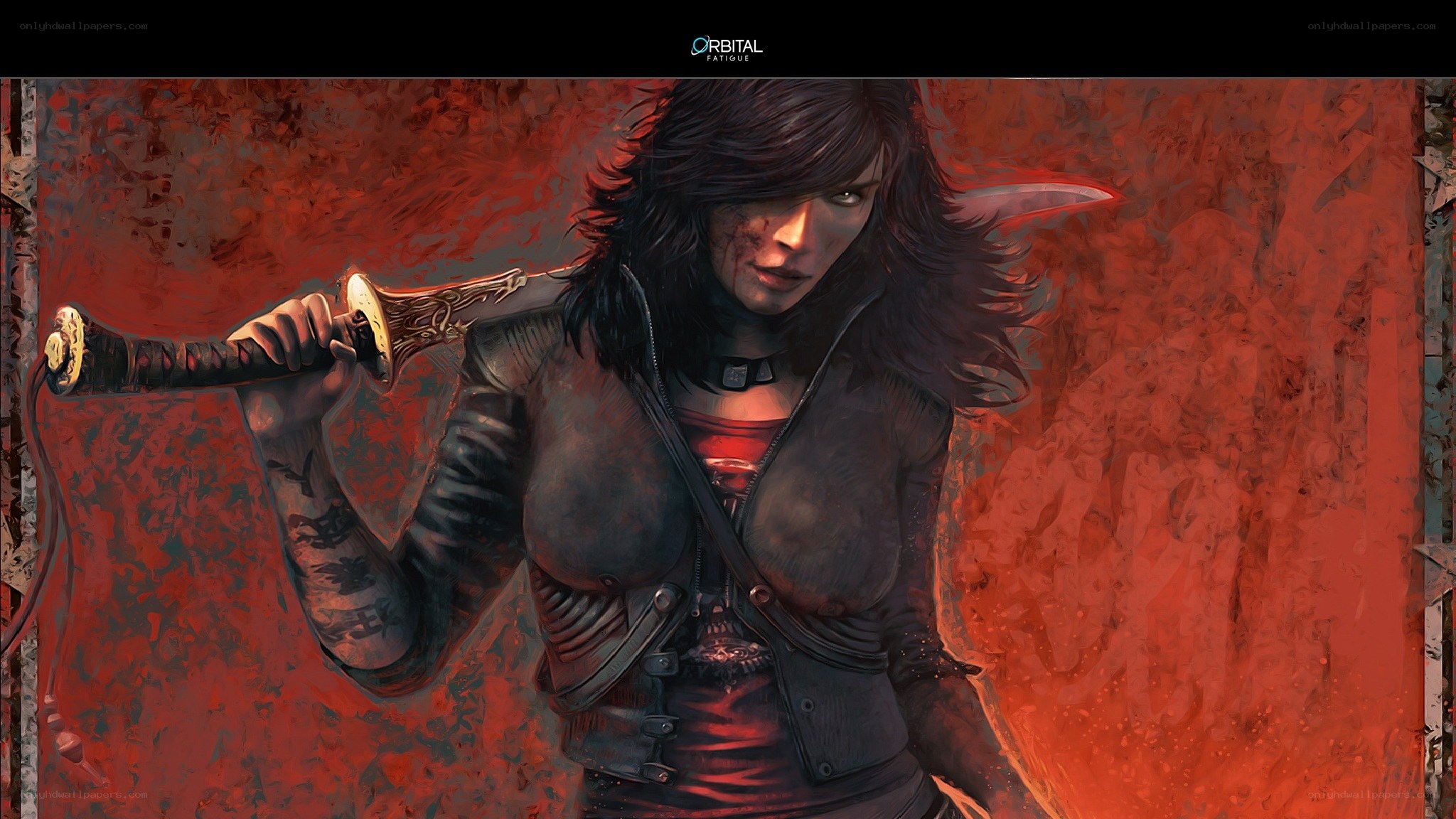 female warrior with sword