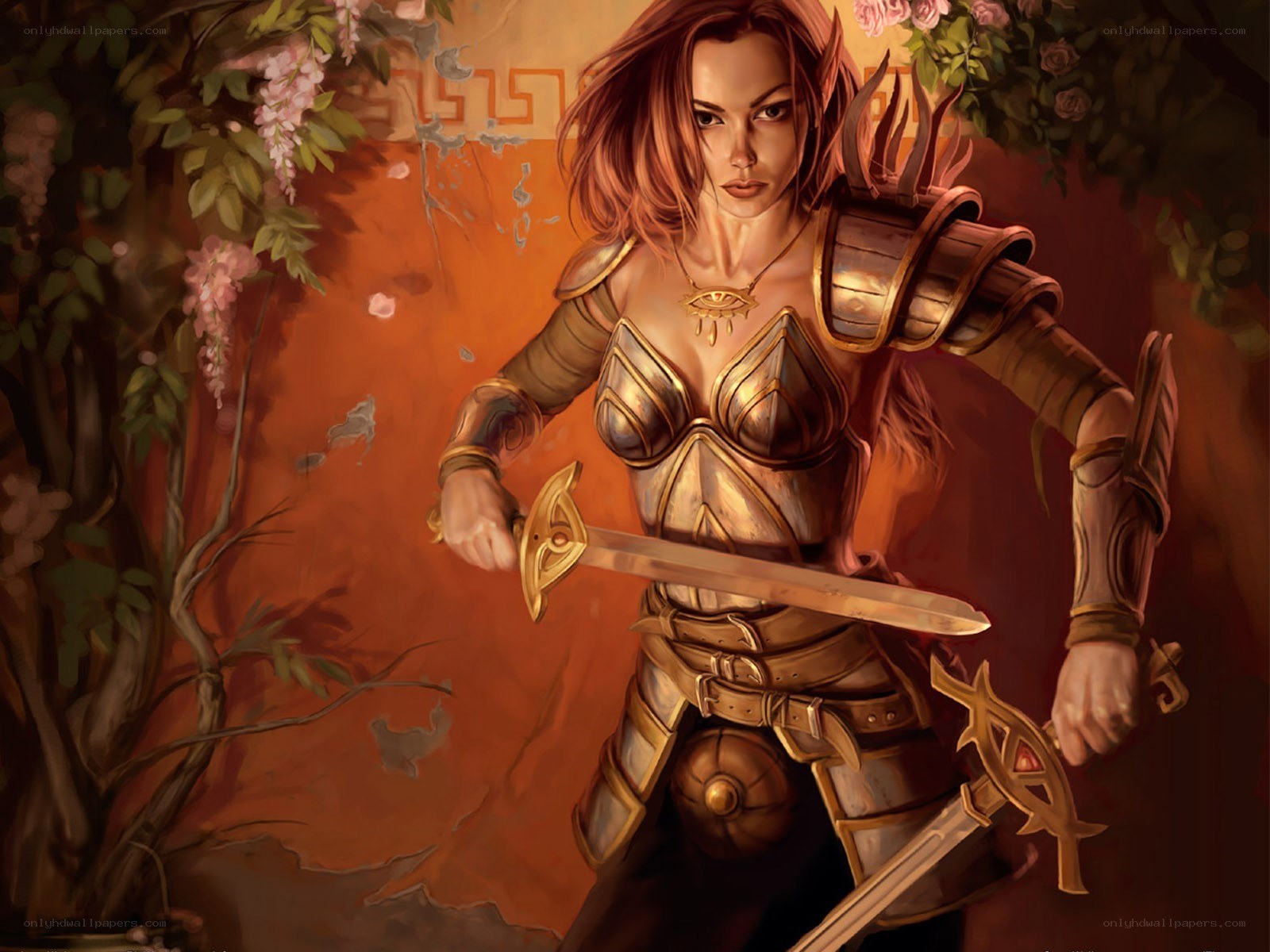 female warrior with sword