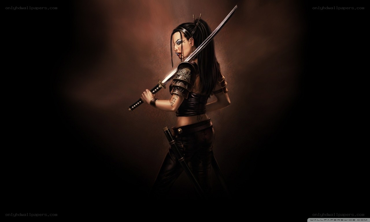 female warrior with sword