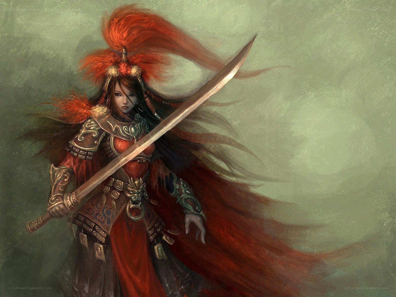 female warrior with sword